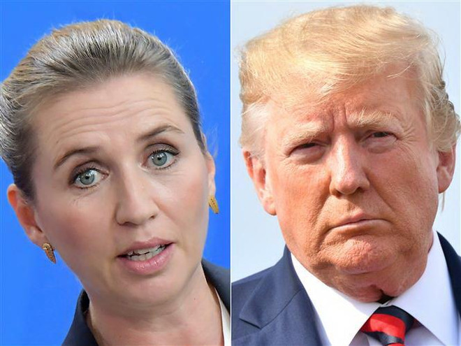 Tổng thống Mỹ Donald Trump (phải) và Thủ tướng Đan Mạch Mette Frederiksen. (Nguồn: AFP/TTXVN) Thủ tướng Đan Mạch bất ngờ vì quyết định hủy chuyến thăm của ông Trump ảnh 1