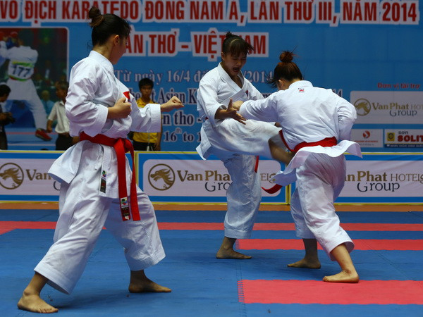 Việt Nam tạm dẫn đầu Giải vô địch Karatedo Đông Nam Á ảnh 1