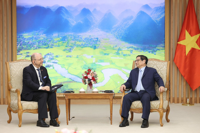 Thủ tướng Phạm Minh Chính tiếp Đại sứ Thụy Sĩ tại Việt Nam Thomas Gass. (Ảnh: Dương Giang/TTXVN) Việt Nam luôn coi trọng quan hệ hữu nghị và hợp tác với Thụy Sĩ ảnh 2