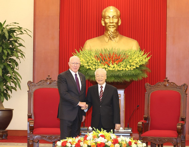 [Photo] Tổng Bí thư Nguyễn Phú Trọng tiếp Toàn quyền Australia ảnh 4