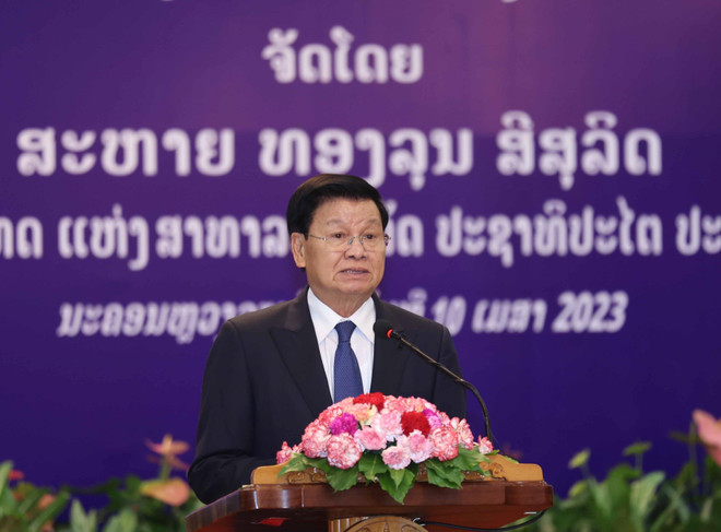 Tiệc chiêu đãi trọng thể chào mừng Chủ tịch nước Võ Văn Thưởng tại Lào ảnh 2