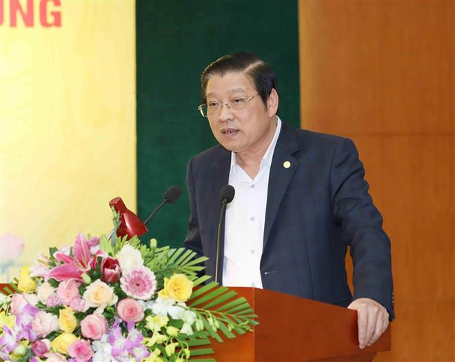 Ông Phan Đình Trạc, Bí thư Trung ương Đảng, Phó Trưởng Ban Thường trực Ban Chỉ đạo Trung ương về phòng, chống tham nhũng, Trưởng Ban Nội chính Trung ương phát biểu kết luận hội thảo. (Ảnh: Phương Hoa/TTXVN) Giám sát hiệu quả việc thực thi quyền lực của người có chức vụ ảnh 2