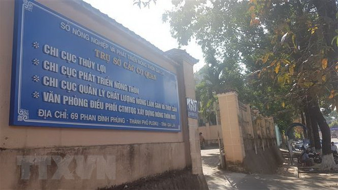 Trụ sở Chi cục Quản lý chất lượng Nông lâm sản và Thủy sản tỉnh Gia Lai. (Ảnh: Hồng Điệp/TTXVN) Gia Lai: Khởi tố kế toán trong vụ án làm thất thoát 413 triệu đồng ảnh 1