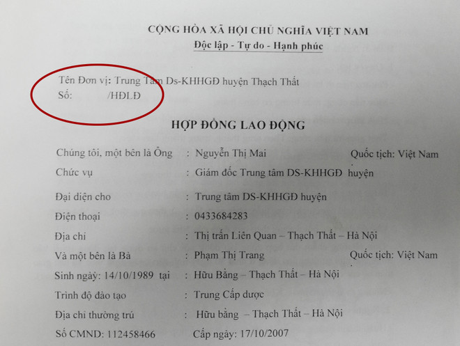 Bài 7: Kiểu sử dụng lao động "lạ kỳ" của Trung tâm Dân số Thạch Thất ảnh 3