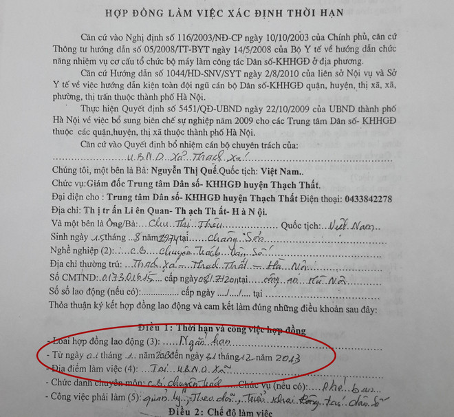 Bài 7: Kiểu sử dụng lao động "lạ kỳ" của Trung tâm Dân số Thạch Thất ảnh 2