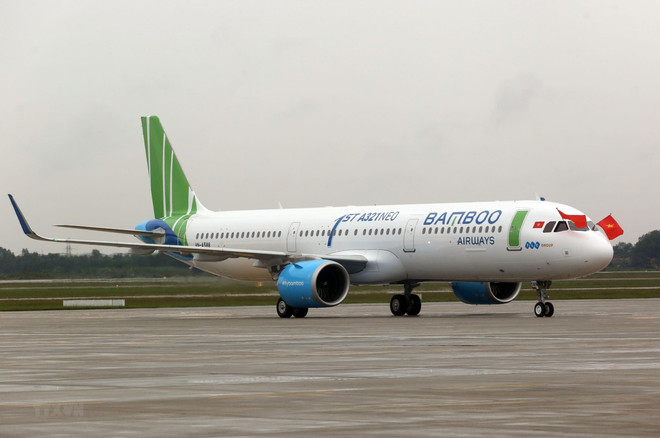 Máy bay Bamboo Airways. (Ảnh: Huy Hùng/TTXVN) Nhật Bản muốn mở thêm đường bay nối tỉnh Ibaraki tới Việt Nam ảnh 1