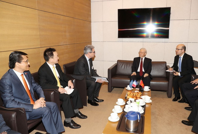 Tổng Bí thư Nguyễn Phú Trọng gặp các doanh nghiệp hàng đầu của Pháp ảnh 2