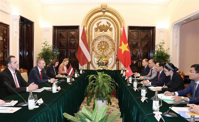 Phó Thủ tướng Phạm Bình Minh hội đàm với Bộ trưởng Ngoại giao Latvia ảnh 2