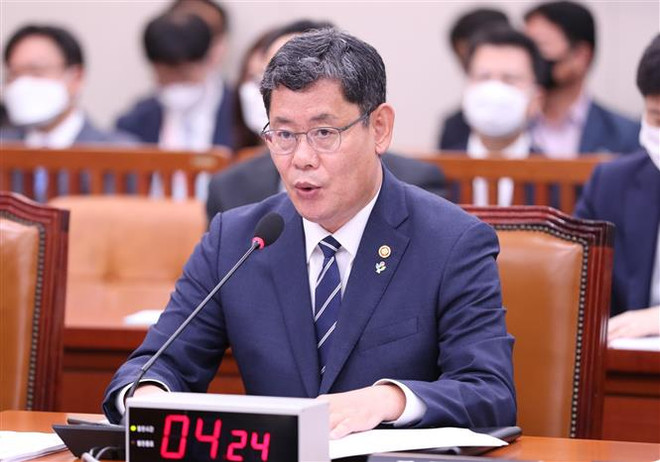Bộ trưởng Thống nhất Hàn Quốc Kim Yeon-chul. (Nguồn: Yonhap/TTXVN) Chính phủ Hàn Quốc đề nghị Quốc hội phê chuẩn tuyên bố liên Triều 2018 ảnh 1