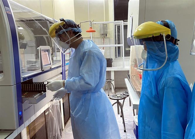 Tiến hành xét nghiệm xác định virus SARS-CoV-2 bằng máy sinh học phân tử Realtime PCR tự động tại thành phố Hải Phòng. (Nguồn: TTXVN) Chuyên gia Indonesia nêu chiến lược chống dịch 12 điểm của Việt Nam ảnh 1