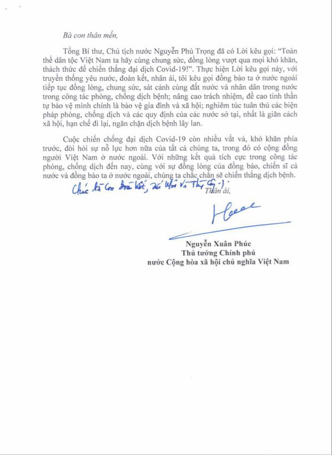 Thủ tướng Nguyễn Xuân Phúc gửi thư cho bà con người Việt ở nước ngoài ảnh 3