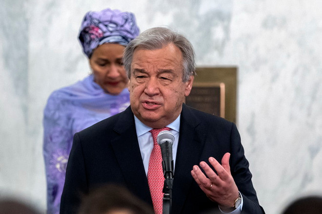 Tổng Thư ký Liên hợp quốc, ông António Guterres. (Nguồn: THX/TTXVN) Liên hợp quốc đưa ra thông điệp về việc sống hài hòa với thiên nhiên ảnh 1