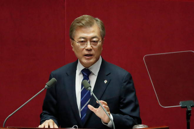 Tổng thống Hàn Quốc Moon Jae-in. (Nguồn: EPA/TTXVN) Tổng thống Hàn Quốc Moon Jae-in tiếp tục hoàn thiện nội các ảnh 1