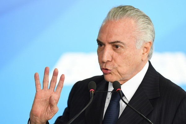 Tổng thống Brazil Michel Temer. (Nguồn: AFP/TTXVN) Tổng thống Brazil bác bỏ quyết định khởi tố vì hành vi tham nhũng ảnh 1