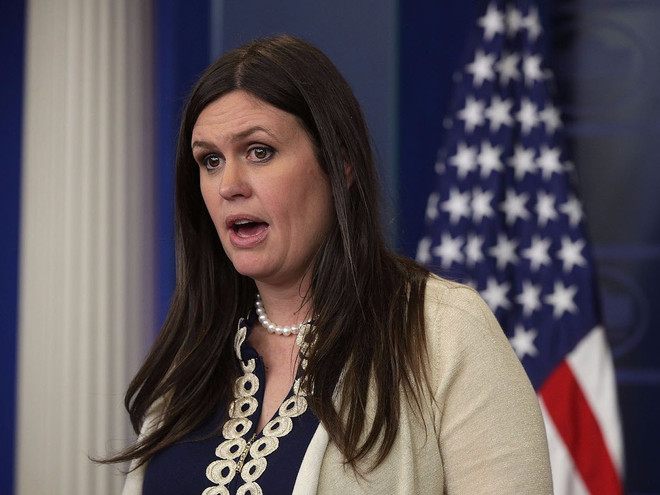 Người phát ngôn Nhà Trắng Sarah Sanders. (Nguồn: Getty Images) Nhà Trắng khẳng định Tổng thống Donald Trump không nói dối ảnh 1
