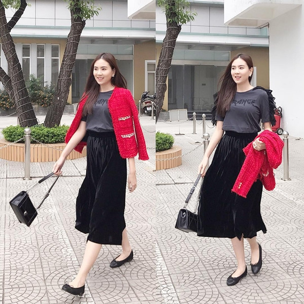 Mỹ nhân Việt lăng xê quần nhung, đầm hai dây gợi cảm trong tuần qua ảnh 1