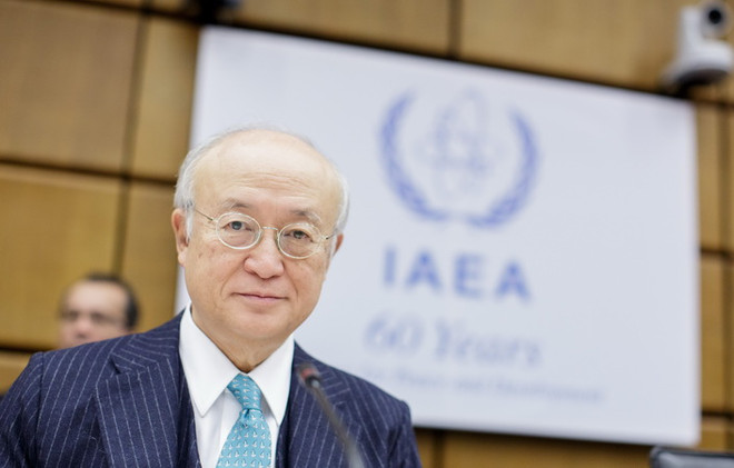 Tổng Giám đốc IAEA Yukiya Amano tại một cuộc họp ở Vienna (Áo) ngày 17/11. (Nguồn: EPA/TTXVN) Tổng giám đốc IAEA xác nhận Iran cam kết thực thi thỏa thuận hạt nhân ảnh 1