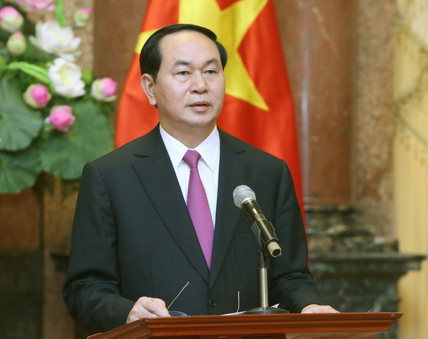 Chủ tịch nước Trần Đại Quang. (Ảnh: Nhan Sáng/TTXVN) Chủ tịch nước: Tin tưởng vào sự đồng lòng, quyết tâm của toàn dân tộc ảnh 1