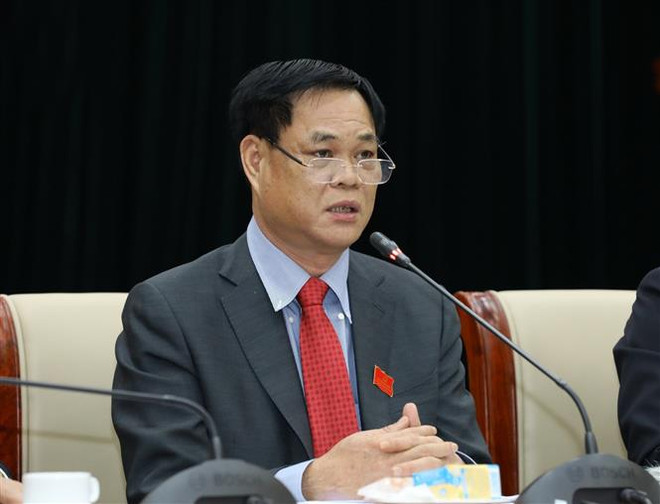 Ông Huỳnh Tấn Việt, Ủy viên Trung ương Đảng, Bí thư Đảng ủy Khối các cơ quan Trung ương chủ trì buổi họp báo. (Ảnh: Văn Điệp/TTXVN) Đảng bộ Khối các cơ quan TW: Tham mưu, chủ động tham gia Cách mạng 4.0 ảnh 1