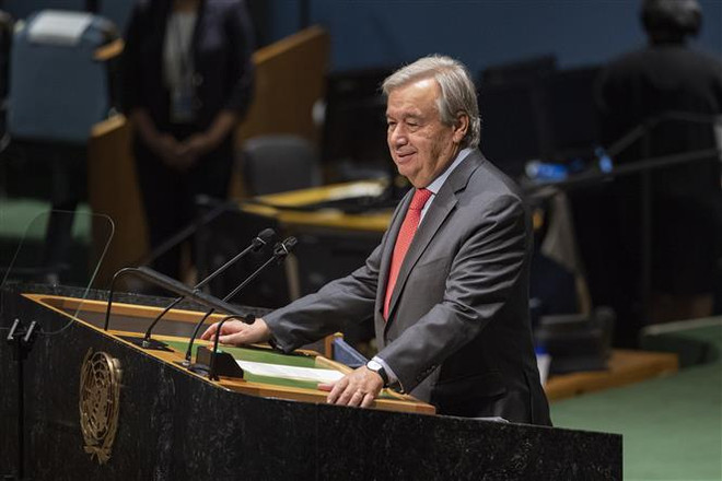 Tổng thư ký Liên hợp quốc, ông Antonio Guterres. (Nguồn: Hữu Thanh/TTXVN) 75 năm Liên hợp quốc: Hóa giải thách thức bằng tinh thần đa phương ảnh 1