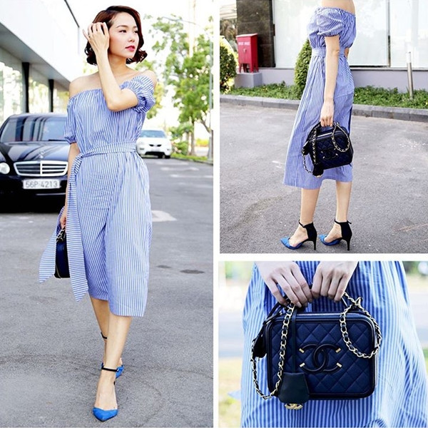 Gam màu xanh-trắng "thống trị" street style của mỹ nhân Việt ảnh 4