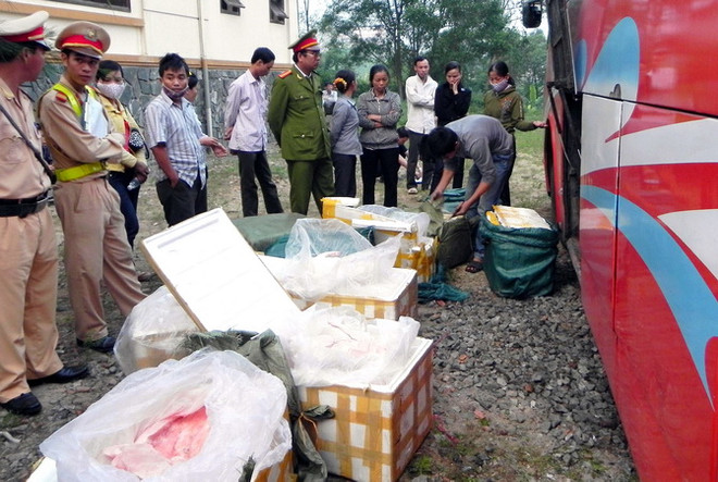 Quảng Nam: Xe khách giường nằm vận chuyển 200kg thịt thối ảnh 1