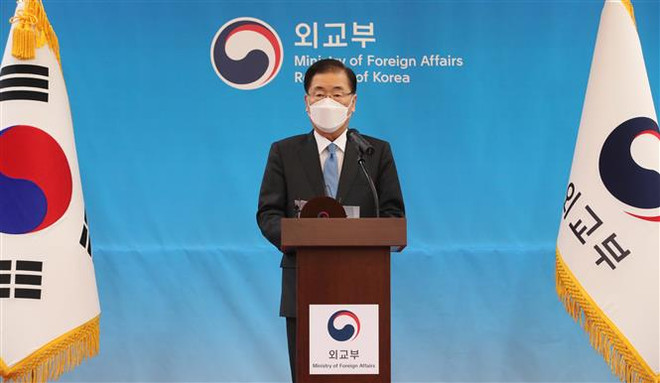 Tân Ngoại trưởng Hàn Quốc Chung Eui-yong. (Nguồn: Yonhap/TTXVN) Ngoại trưởng Hàn-Mỹ tái khẳng định quan hệ đồng minh chặt chẽ ảnh 1