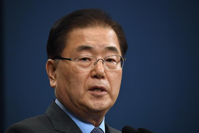Tân Ngoại trưởng Hàn Quốc Chung Eui-yong. (Nguồn: AFP/TTXVN) Hàn Quốc lạc quan về hợp tác với Mỹ trong hồ sơ hạt nhân Triều Tiên ảnh 1