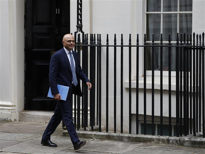 Bộ trưởng Tài chính Anh Sajid Javid tại thủ đô London ngày 4/9/2019. (Nguồn: THX/TTXVN) Anh hủy kế hoạch công bố ngân sách mới do lùi hạn chót Brexit ảnh 1