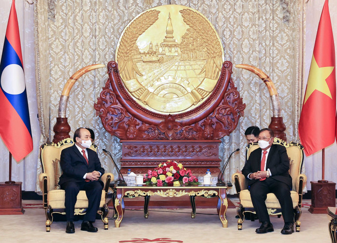 [Photo] Những hoạt động của Chủ tịch nước Nguyễn Xuân Phúc tại Lào ảnh 1