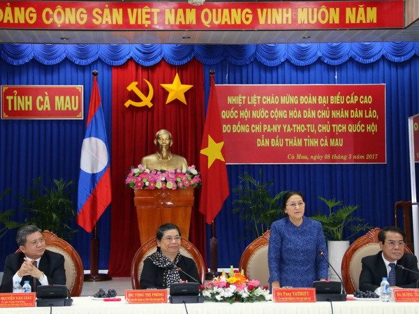 Chủ tịch Quốc hội Lào Pany Yathotou đến thăm tỉnh Cà Mau ảnh 1