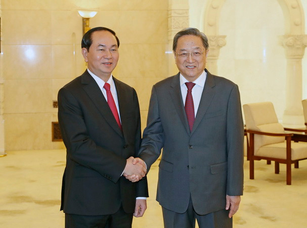 Chủ tịch nước Trần Đại Quang hội kiến Chủ tịch Chính hiệp Trung Quốc ảnh 1