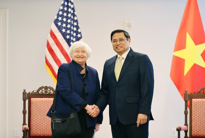 Thủ tướng Phạm Minh Chính tiếp Bộ trưởng Tài chính Hoa Kỳ ảnh 1