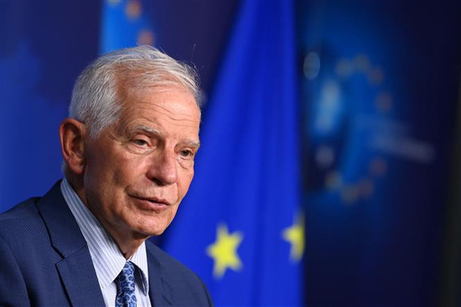 Đại diện cấp cao phụ trách chính sách an ninh và đối ngoại của EU Josep Borrell phát biểu tại Brussels, Bỉ, ngày 18/8/2022. (Ảnh: AFP/TTXVN) Đại diện EU: Có khả năng đạt thỏa thuận hạt nhân Iran trong tuần này ảnh 1
