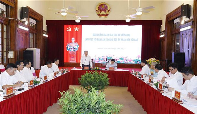 Kiểm tra việc thực hiện Nghị quyết Đại hội XIII tại TAND tối cao ảnh 1