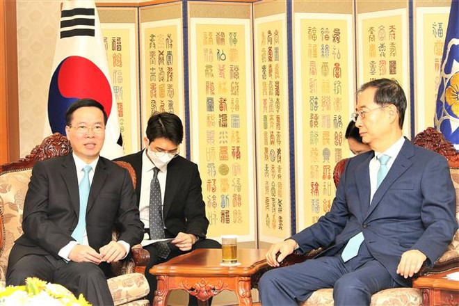 Thủ tướng Hàn Quốc tiếp Thường trực Ban Bí thư Võ Văn Thưởng ảnh 1