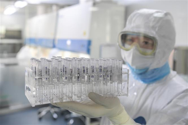 Kỹ thuật viên làm việc trong phòng thí nghiệm ở Hợp Phì, tỉnh An Huy, Trung Quốc, ngày 9/2/2020. (Nguồn: THX/TTXVN) Vắcxin phòng bệnh COVID-19 đã đạt thành công bước đầu ảnh 1