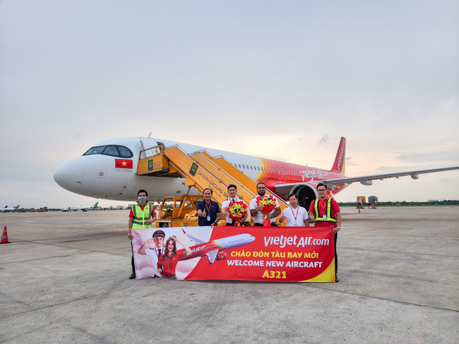 Vietjet chào đón tàu bay A321 neo ACF thế hệ mới gia nhập đội tàu hiện đại của hãng. (Nguồn: Vietnam+) Vietjet đón 3 tàu bay mới A321 neo ACF từ Airbus trong một tuần ảnh 1