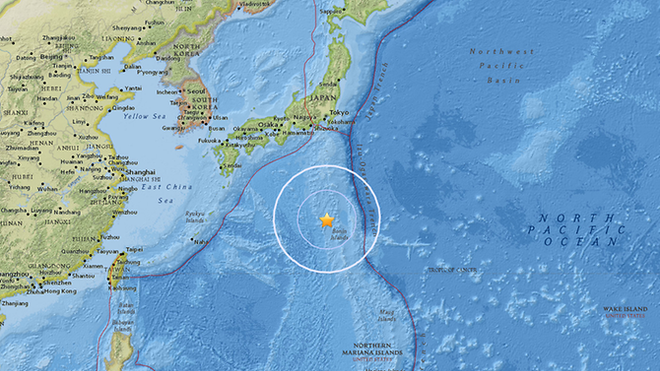 Động đất 6,1 độ Richter làm rung chuyển quần đảo Bonin của Nhật Bản ảnh 1