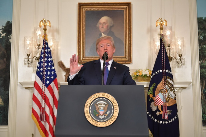 Tổng thống Mỹ Donald Trump. (Nguồn: AFP/TTXVN) Tổng thống Donald Trump nêu lý do không thích Mỹ tham gia TPP ảnh 1