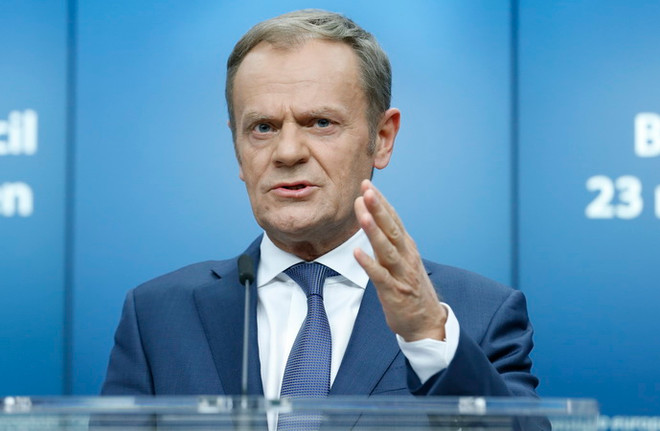 Chủ tịch Hội đồng châu Âu Donald Tusk. (Nguồn: THX/TTXVN) EU: Không thể đạt thỏa thuận Brexit mà không có giải pháp Ireland ảnh 1