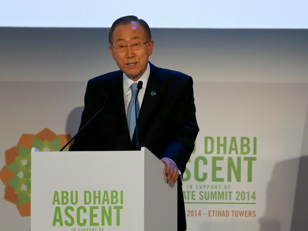 Tổng Thư ký Ban Ki-moon. (Nguồn: AFP/TTXVN) Ông Ban Ki-moon thăm Trung Quốc bàn về biến đổi khí hậu ảnh 1