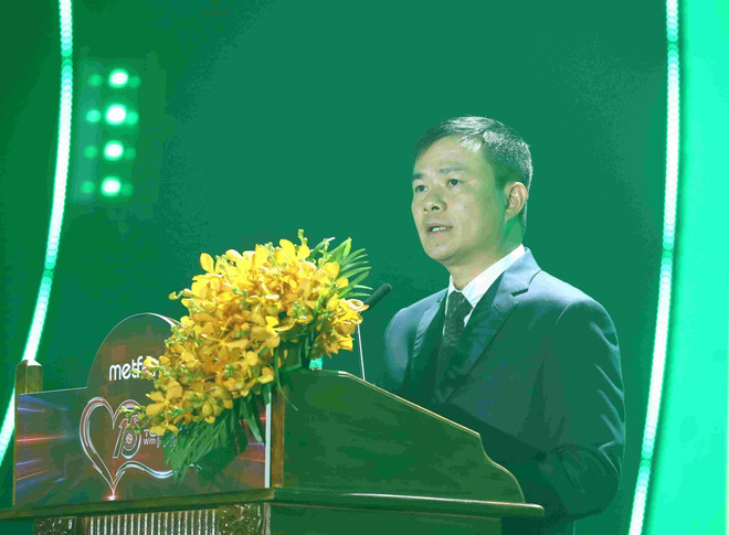 Chủ tịch Tập đoàn Viettel Tào Đức Thắng phát biểu tại sự kiện. (Ảnh: TTXVN phát) ttxvn_viettel.jpg