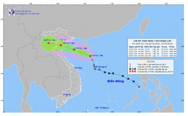 Biển Đông lại có áp thấp nhiệt đới, Bắc Bộ và Bắc Trung Bộ mưa rất to ảnh 1