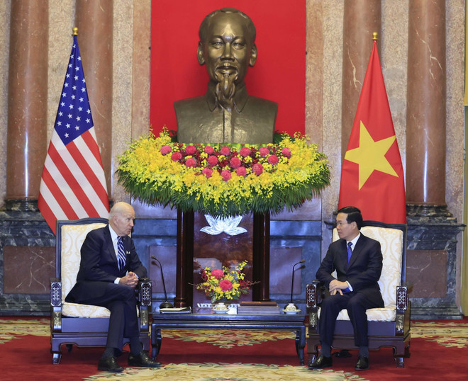 [Photo] Chủ tịch nước Võ Văn Thưởng tiếp Tổng thống Hoa Kỳ Joe Biden ảnh 3