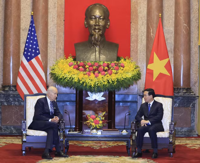 [Photo] Chủ tịch nước Võ Văn Thưởng tiếp Tổng thống Hoa Kỳ Joe Biden ảnh 3