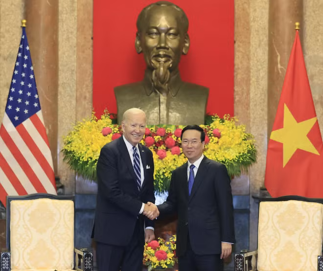 [Photo] Chủ tịch nước Võ Văn Thưởng tiếp Tổng thống Hoa Kỳ Joe Biden ảnh 2