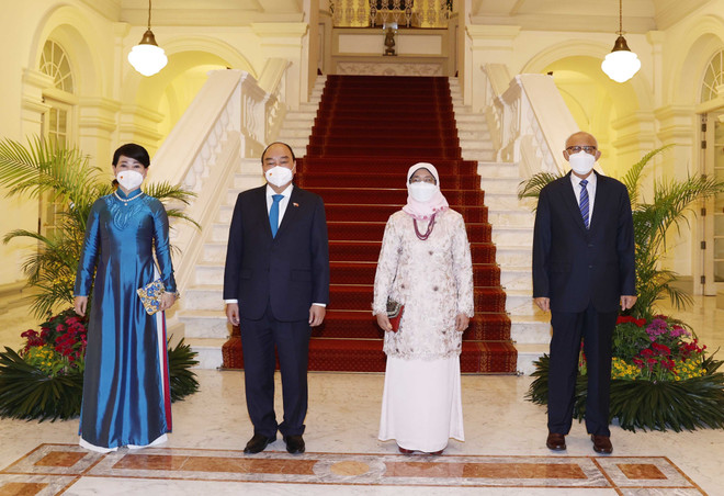 [Photo] Quốc yến chào mừng Chủ tịch nước Nguyễn Xuân Phúc và Phu nhân ảnh 1