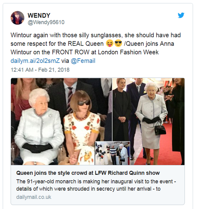 “Bà đầm thép” Anna Wintour bị chỉ trích khi ngồi cạnh Nữ hoàng Anh ảnh 3