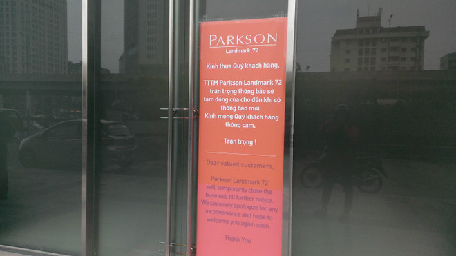 Dán thông báo mới, Parkson Keangnam "không hẹn ngày trở lại" ảnh 1
